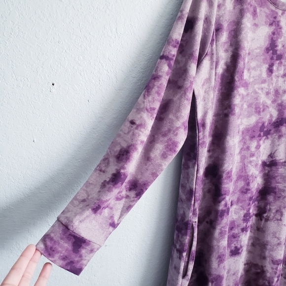Logo Purple Tie Dye Long Sleeve Maxi Dress - Picture 4 of 8